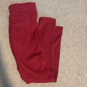 Athleta Kids Polartec Burgundy Leggings